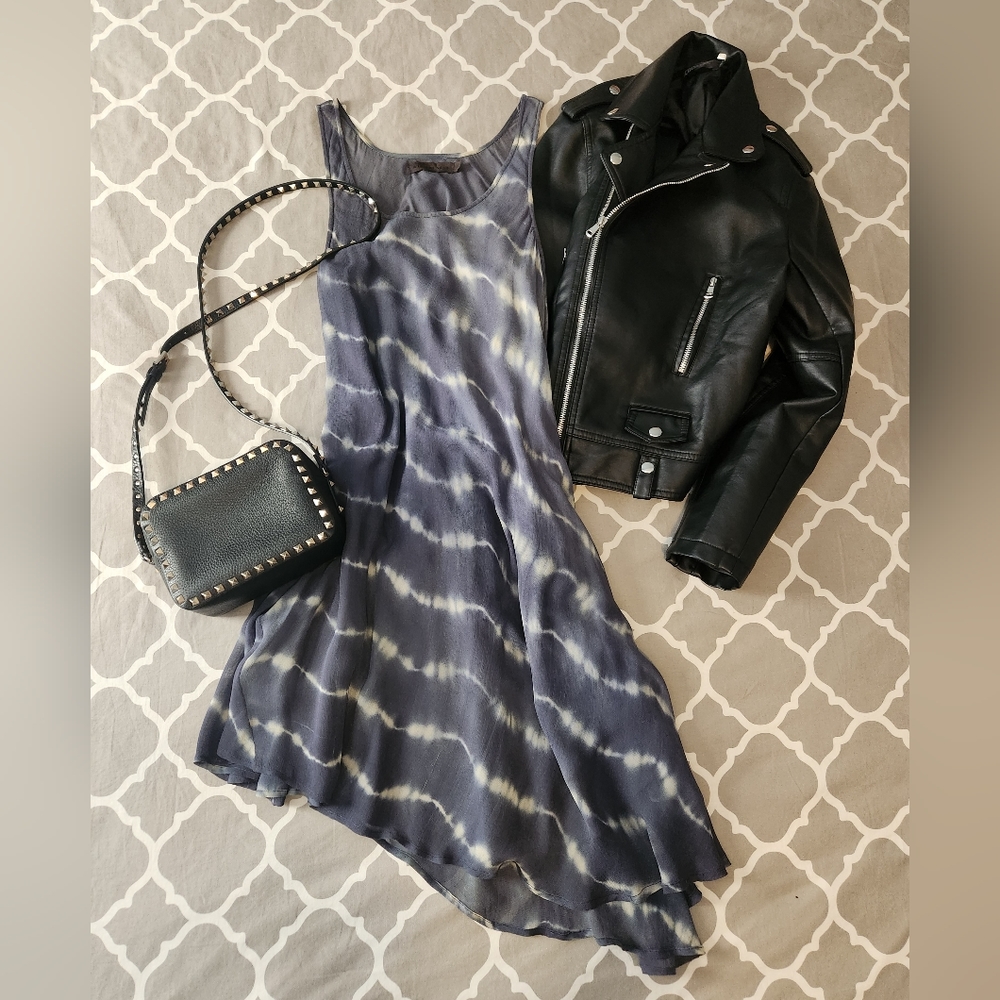 *Nicholas K Blue Asymmetric Watercolor Tie Dye Dress size small